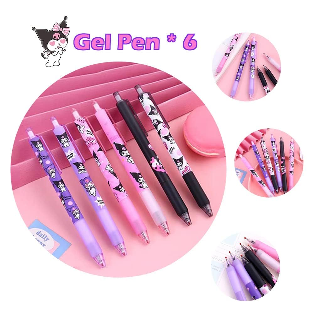 Set Cancelleria Bambini Kawaii Kulomi - Viola, Con Penne E Quaderno, Ideale Per Scuola