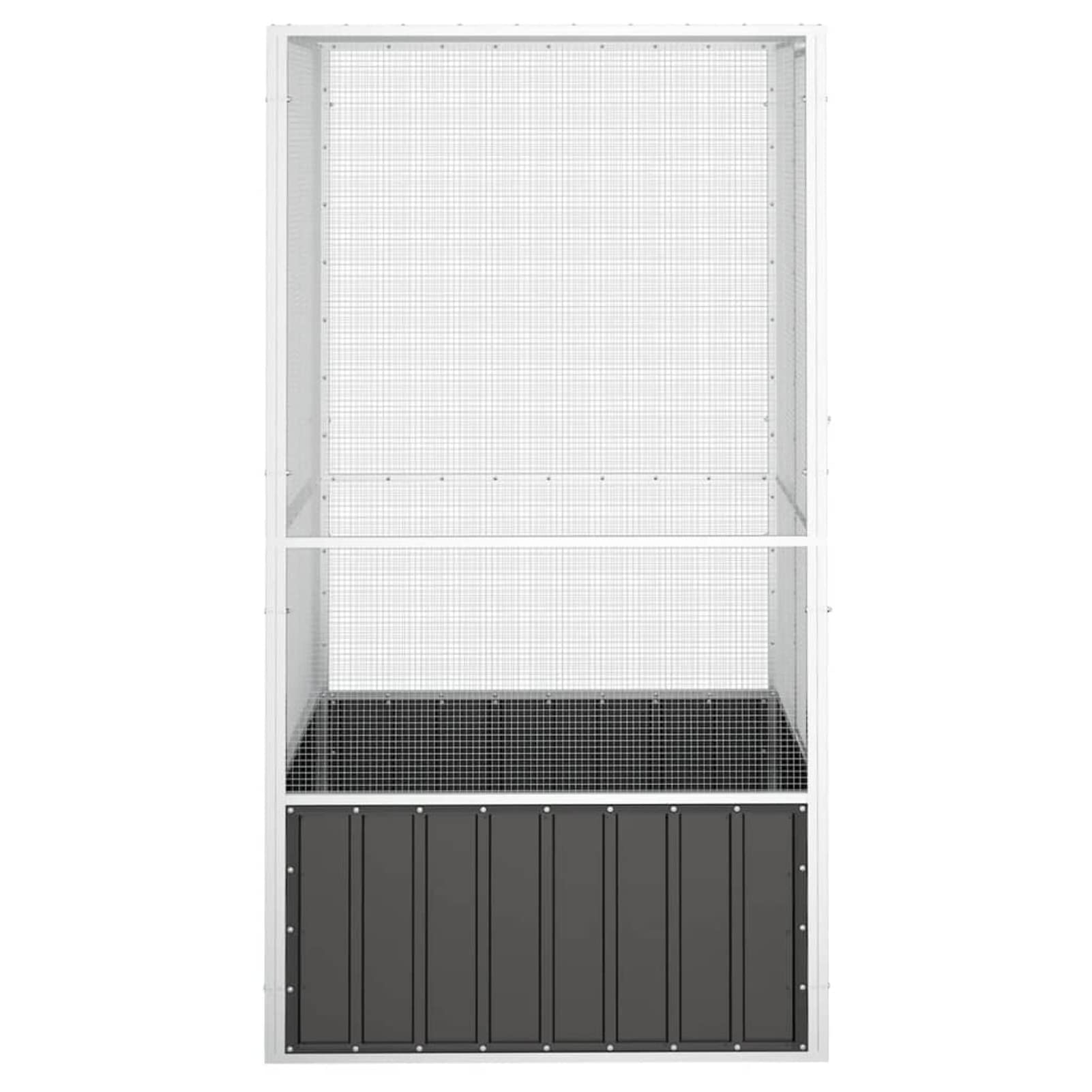 Festnight Gabbia per Uccelli, Voliera Esterna per Uccelli, Gabbietta Uccellini, Gabbia Antracite 111x107x211,5 cm, Acciaio Zincato