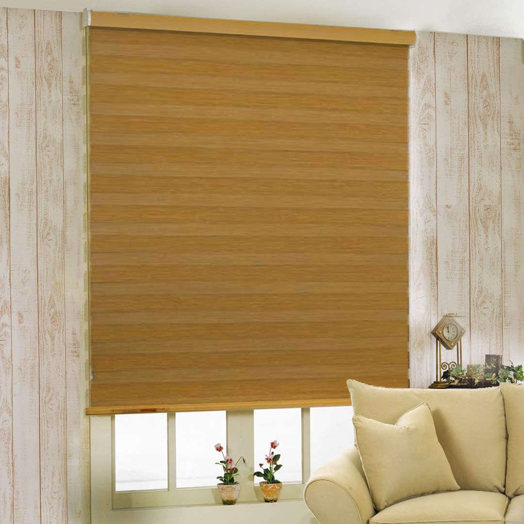 ZEBRA BLINDS Polyester Curtain for Windows Or Outdoor Décor, Gold, W180 X H130 CM