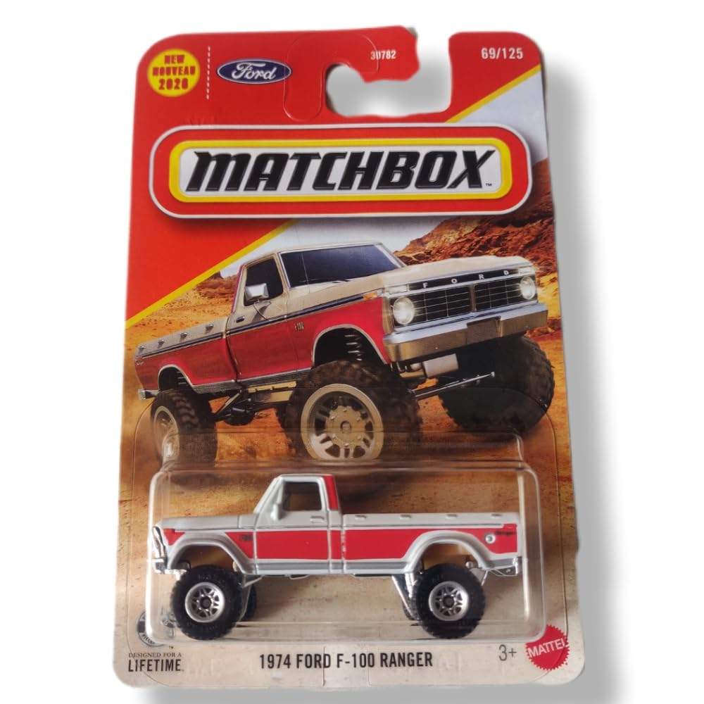 Matchbox 1:64 Scale 1974 Ford F-100 Ranger for 3 Years & Above 69/125 (White)-image-44