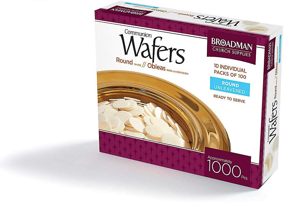 Broadman Church Supplies Communion Wafer, Round with Cross Design, 1,000 Count