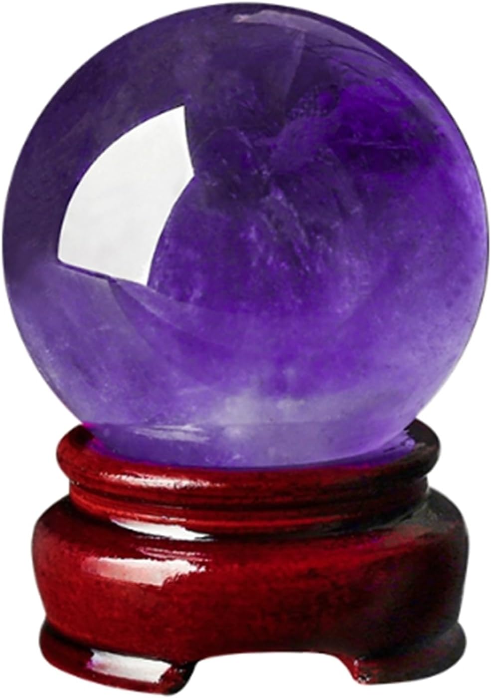 Amethyst Crystal Sphere - Quartz Crystal Sphere - Polished Purple Stone Ball Decor Orb for Meditation & Feng Shui Office Decor, Unique Crystal Gift,3.14"(8cm)