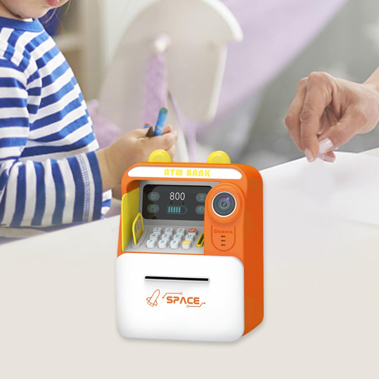 Amazon | Ｙｏｔｉｊａｙ ATM貯蓄銀行、デジタル貯金箱、ATMマネーコインマシン、子供の誕生日プレゼント用, オレンジ | 貯金箱 |  おもちゃ