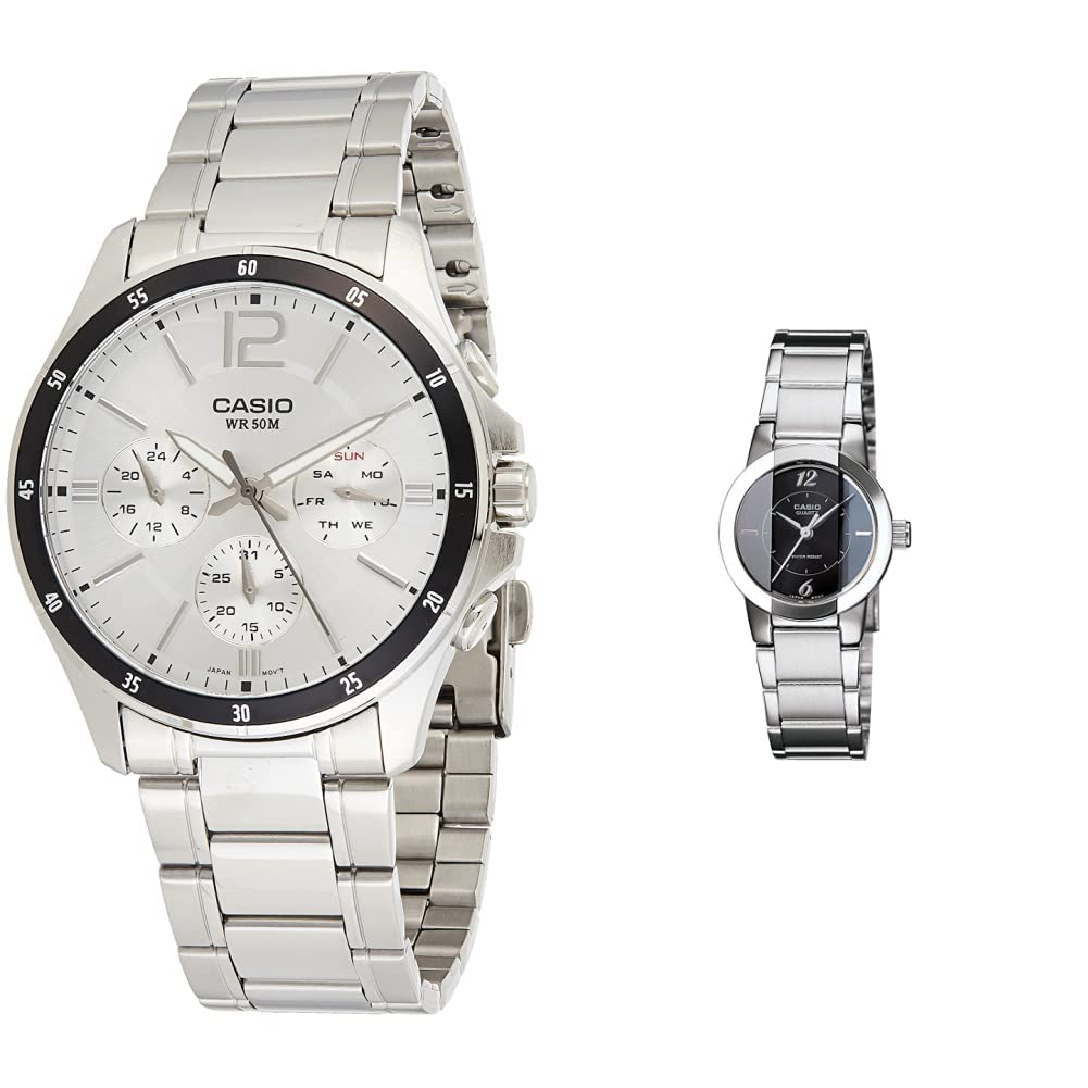 Casio Stainless Steel Unisex Analog Watches Combo (Mtp-1374D-7Avdf (A833),Ltp-1230D-1Cdf)|Rakshabandhan Gifts, Silver (B07X1GYX9K) Amazon Price History, Amazon Price Tracker