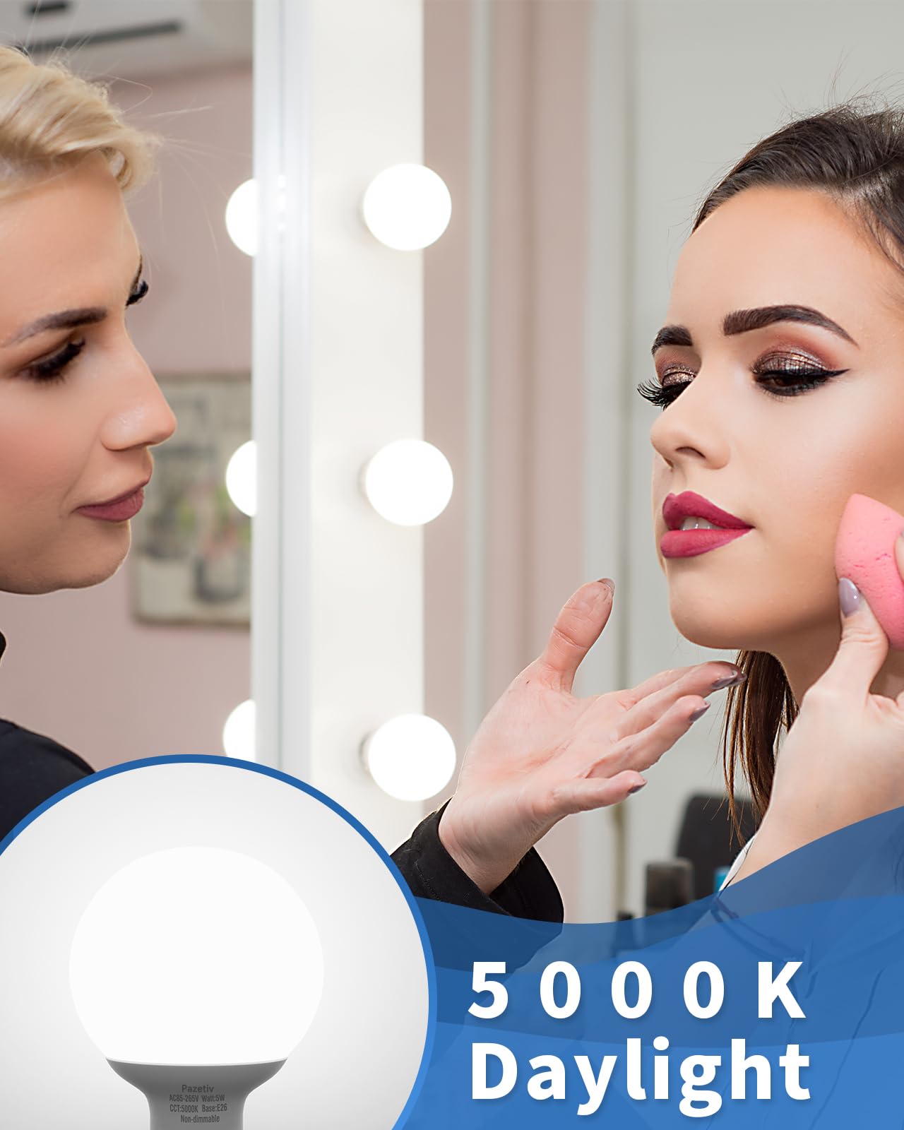 4 Pack Daylight LED Globe Light Bulbs for Bathroom 120V 60 watt Equivalent E26 Medium Base Non-Dimmable Vanity — view 4