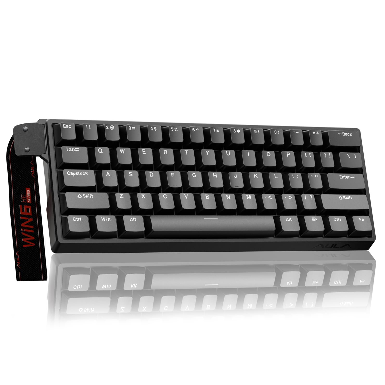 Aula WIN60 HE - Clavier de jeu mécanique filaire 60%, interrupteur magnétique, activation réglable, déclenchement rapide, taux d'interrogation de 8000 Hz, clavier RVB compact