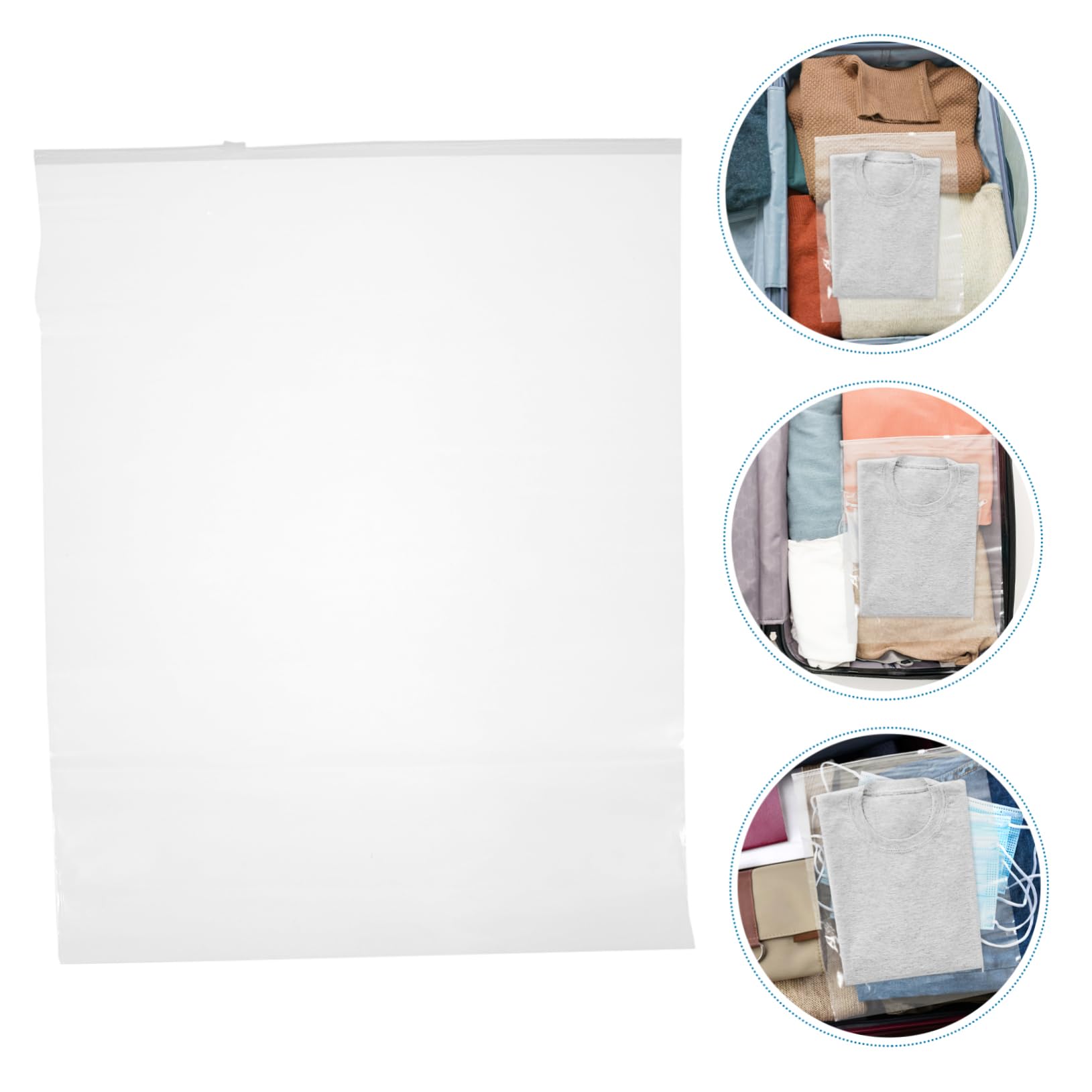ERINGOGO 50pezzi Sacchetti Trasparenti Cerniera Per Impermeabili e Resistenti Buste Plastica Richiudibili Per Vestiti Scarpe Pantaloni Camicie Viaggi e Stoccaggio