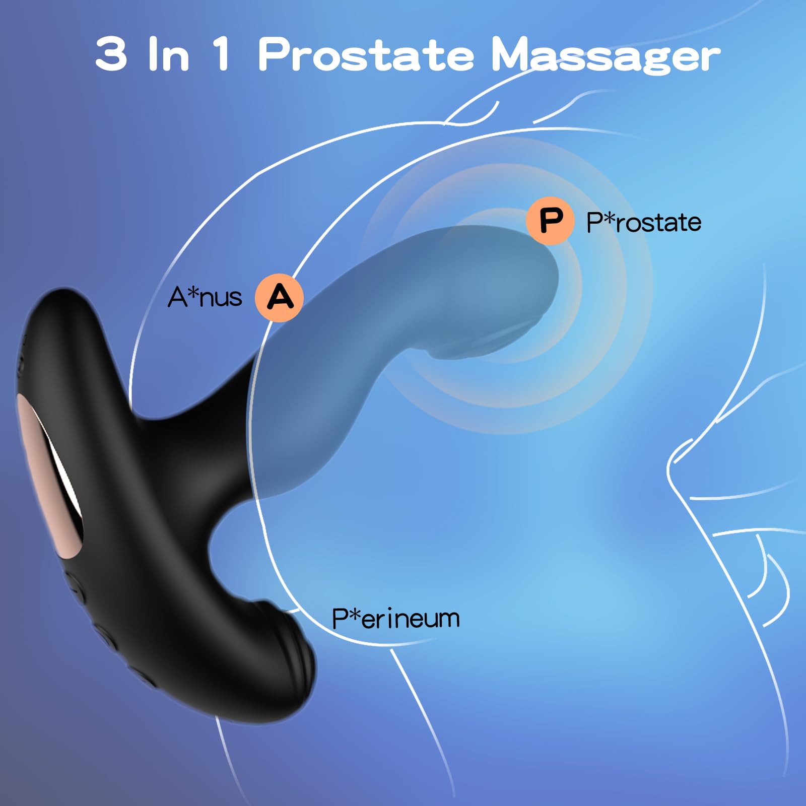 Vibratore della prostata con telecomando, 20 modalità di vibrazione, sextoy portatile per uomini, stimolatore/forma del punto G, vibramasser per donne/coppie