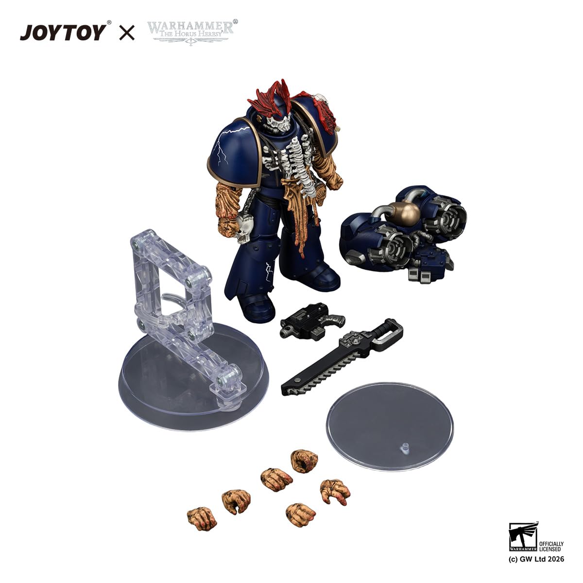 JOYTOY Warhammer 40K Actionfiguren im Maßstab 1/18 Night Lords Night Raptor 2, 12 cm (4,88 Zoll), mit Displayständer für Artefakte, Schreibtischdekoration und Geschenk