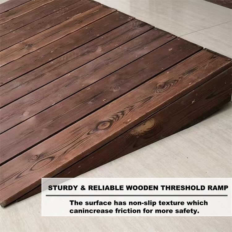 Aimery Wooden Shed Ramp, Door Threshold Ramp, Anti-Slip ramps, Strong Load-Bearing Ramps, Threshold Ramp for Home Steps, Handicap Ramps for Home Entry,(60-S)