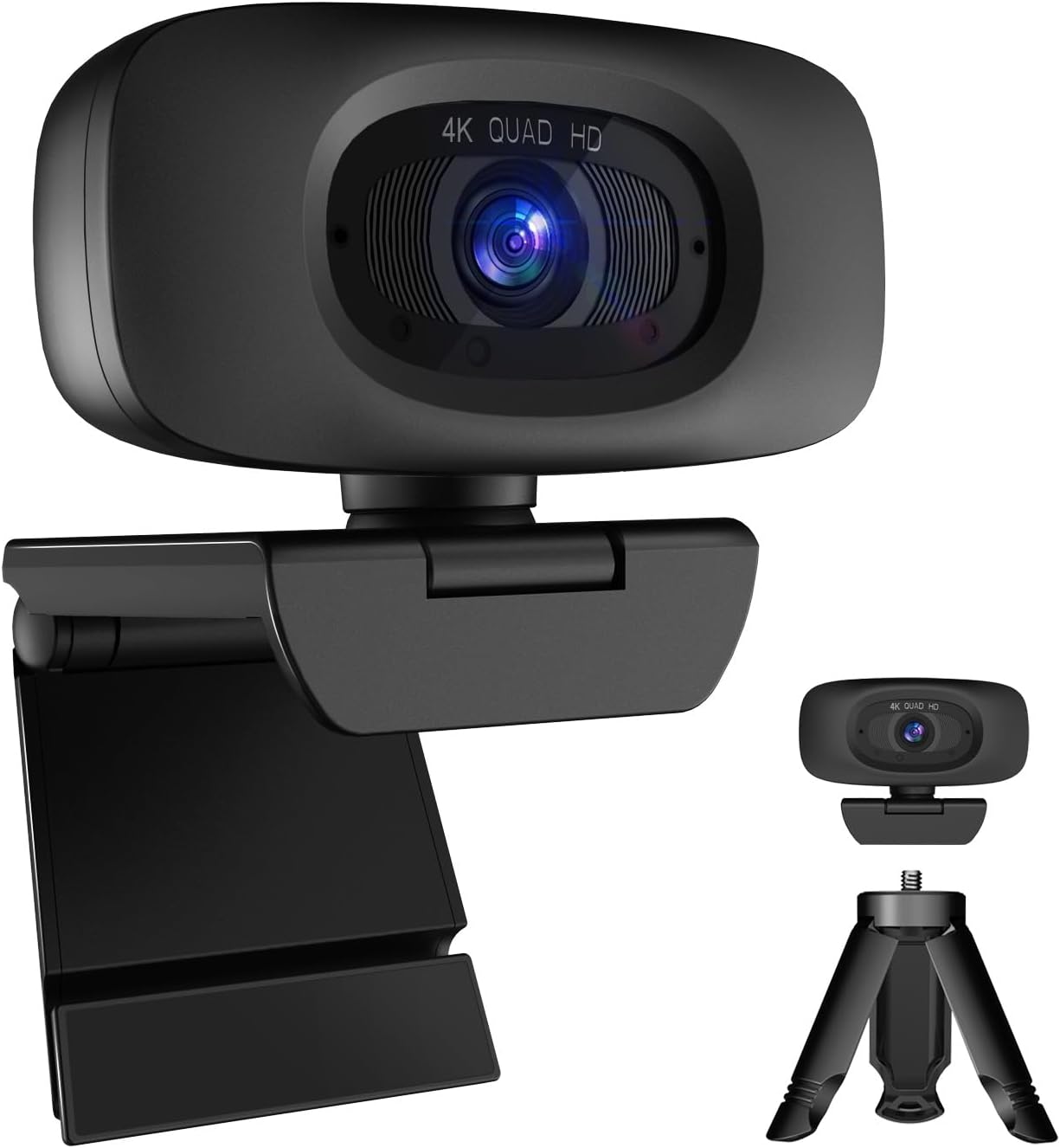 4K Webcam for Streaming Webcam for PC, 1/2.5” Sensor, Autofocus, 2 Noise Reduction Mics, Built-in Privacy Cover, for PC/Zoom/Skype/Team/Laptop/MacBook/Windows