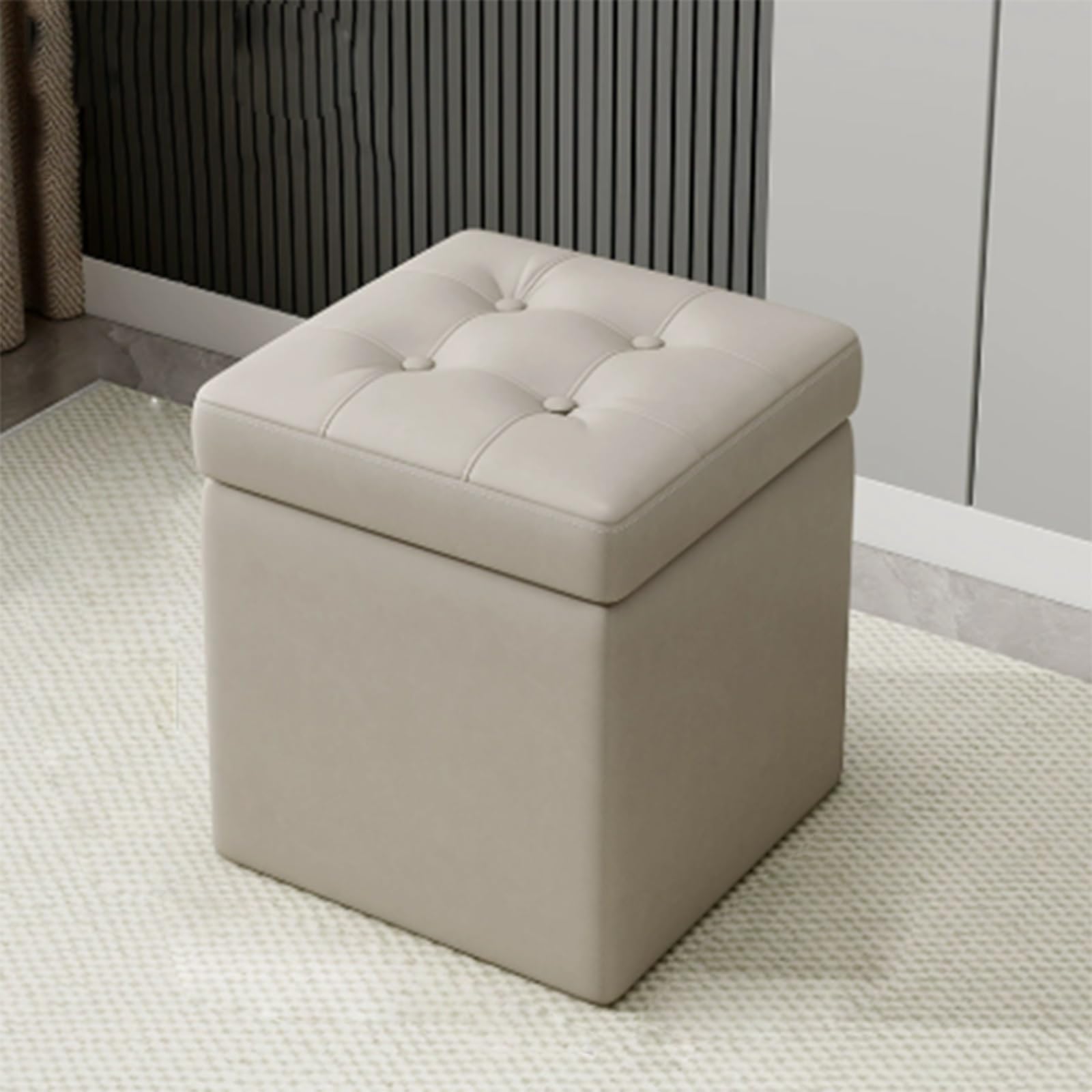 Tabouret de coiffeuse en cuir pour chambre et entrée moderne