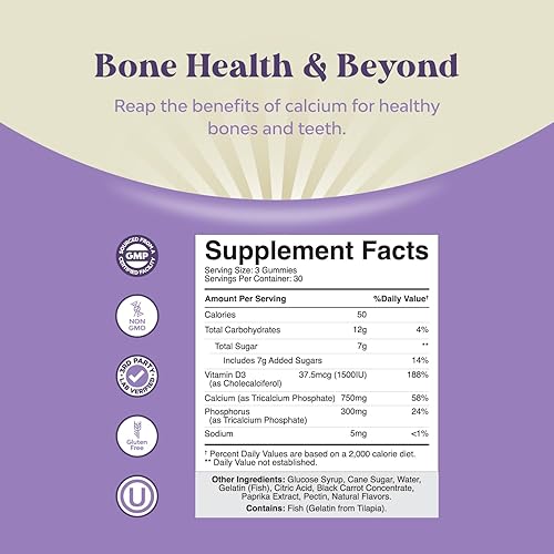 Miniatura 3 de Paquete de gomitas de magnesio y gomitas de calcio, citrato de magnesio relajante con mag, ayuda para dormir y calcio 500 mg, suplemento masticable