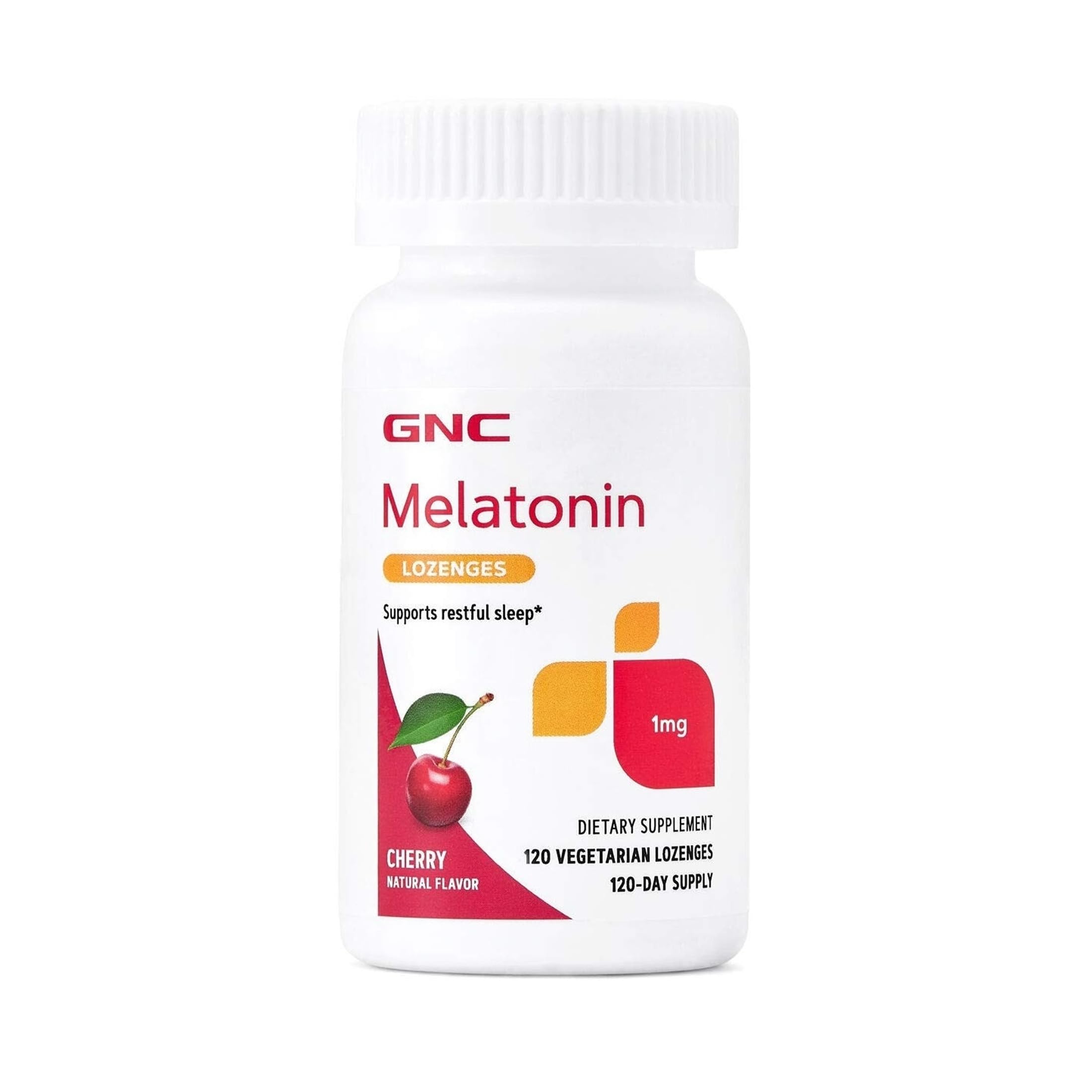GNC Melatonin 1mg - Cherry, Supports Restful Sleep, 120 Lozenges 120 Count (Pack of 1)
