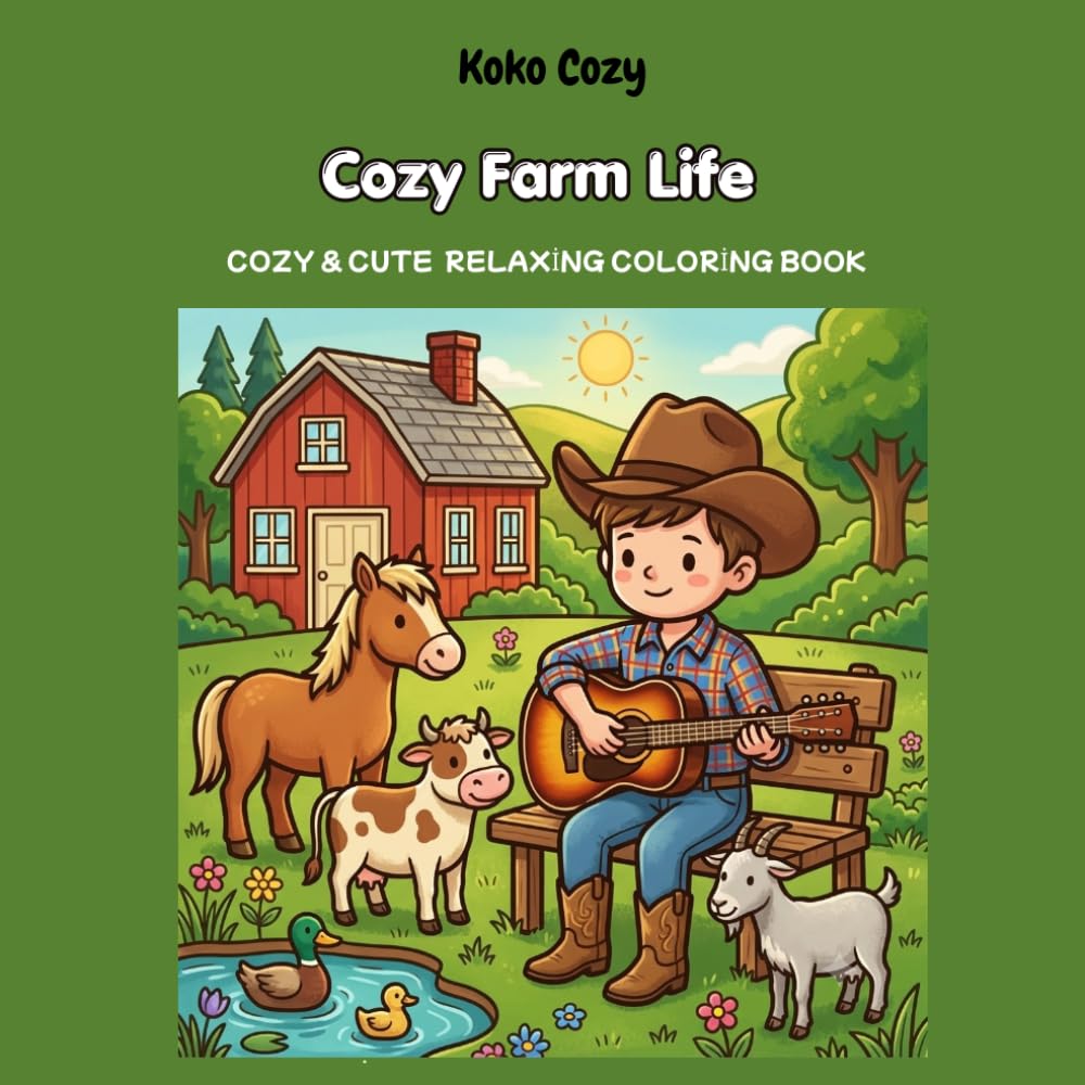 Cozy Farm Life Coloring Book for Adults and Teens: Cute Farm Animals, Barn Scenes, Chickens, Ducks and Relaxing Countryside Living: Cozy Farm Life: ... Book for Adults and Teens (Cozy & Cute)