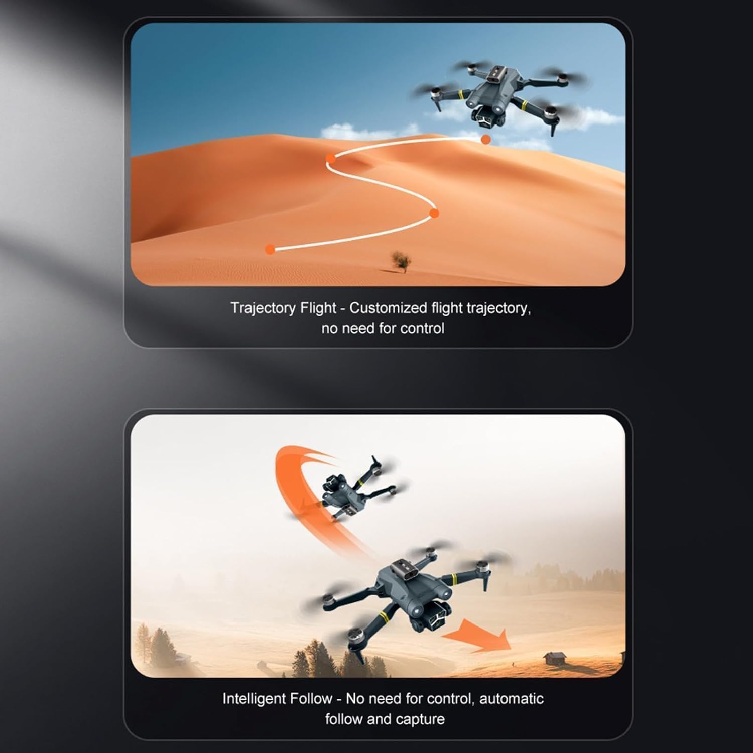 dRoNe wItH hD DuAl cAmErA BrUsHlEsS MoToR, oNe cLiCk tAkEoFf/lAnDiNg FlIp rOlLiNg gEsTuRe cOnTrOl wI-Fi cAmErA ReMoTe cOnTrOl -X DrOnE (M3) 4