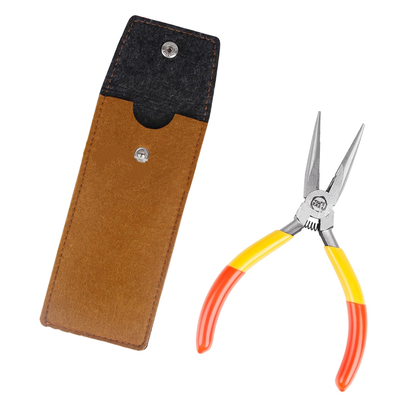 Hand 4.5 Inch Needle Nose Pliers Serrated Jaw Plier Two Color Handle Pliers for Easy Use in Crafting & Fixing Tasks