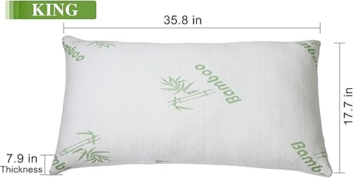 Miniatura 7 de iMounTEK Almohada de espuma viscoelástica transpirable de rayón de bambú con funda de almohada lavable, almohadas de primera calidad para dormir,