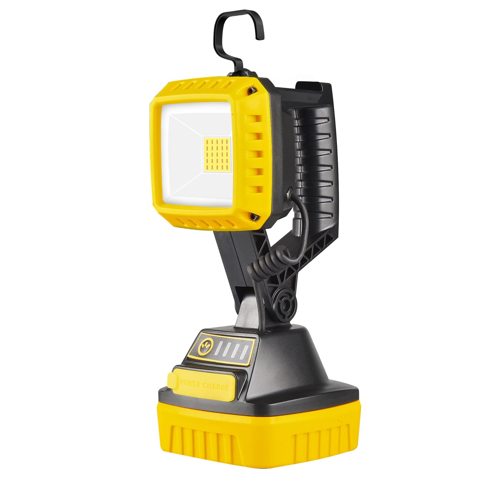 MASMEJOR Projecteur LED Rechargeable 1500LM, 4400mAh, 3 Modes d'éclairage | 30W, Rotation à 120°, Deux Méthodes d'alimentation Électrique, Magnétique, IP44, Idéal pour Camping, Travail, Pêche