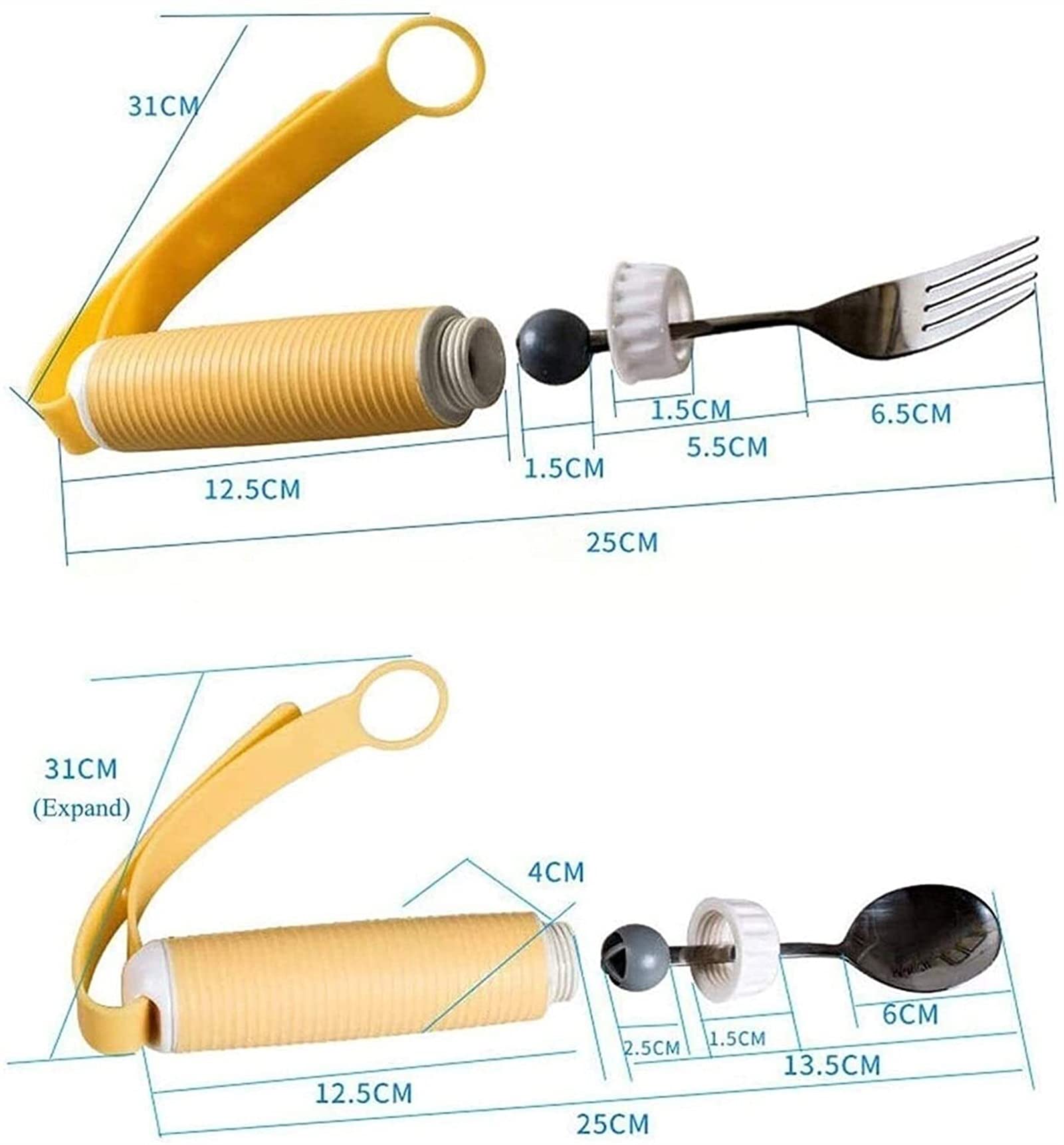 Juego de cubiertos antisacudidas para temblores, artritis y parkinson – Kit de cuchara, tenedor y cuenco resistente a derrames para comer fácilmente