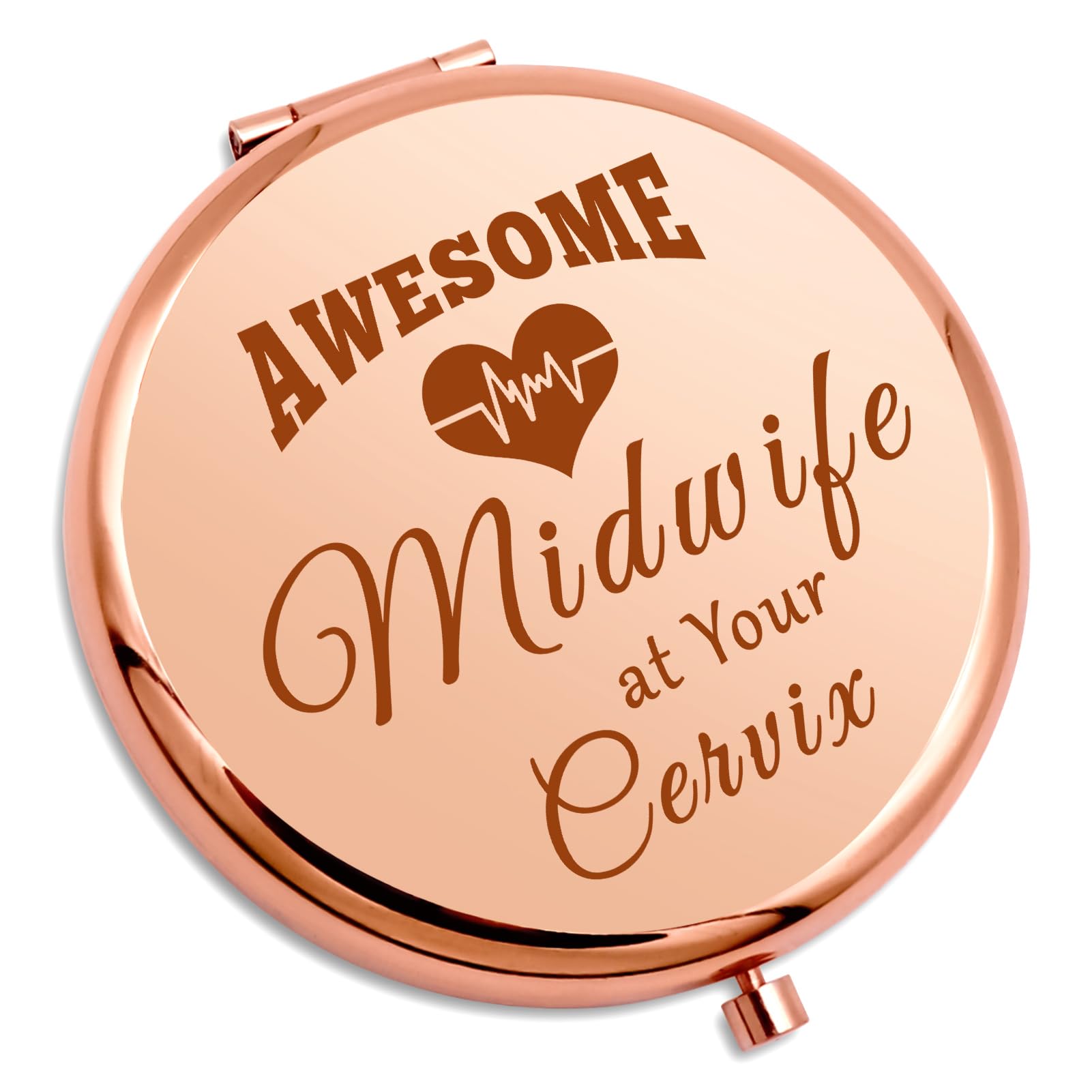 Midwife Gifts for Women Compact Makeup Mirror Midwife Thank You Gifts for Doula Nurse OB Doctor Doula Labor Delivery Nurse Student Graduation Present Folding Makeup Mirror Christmas Birthday Present