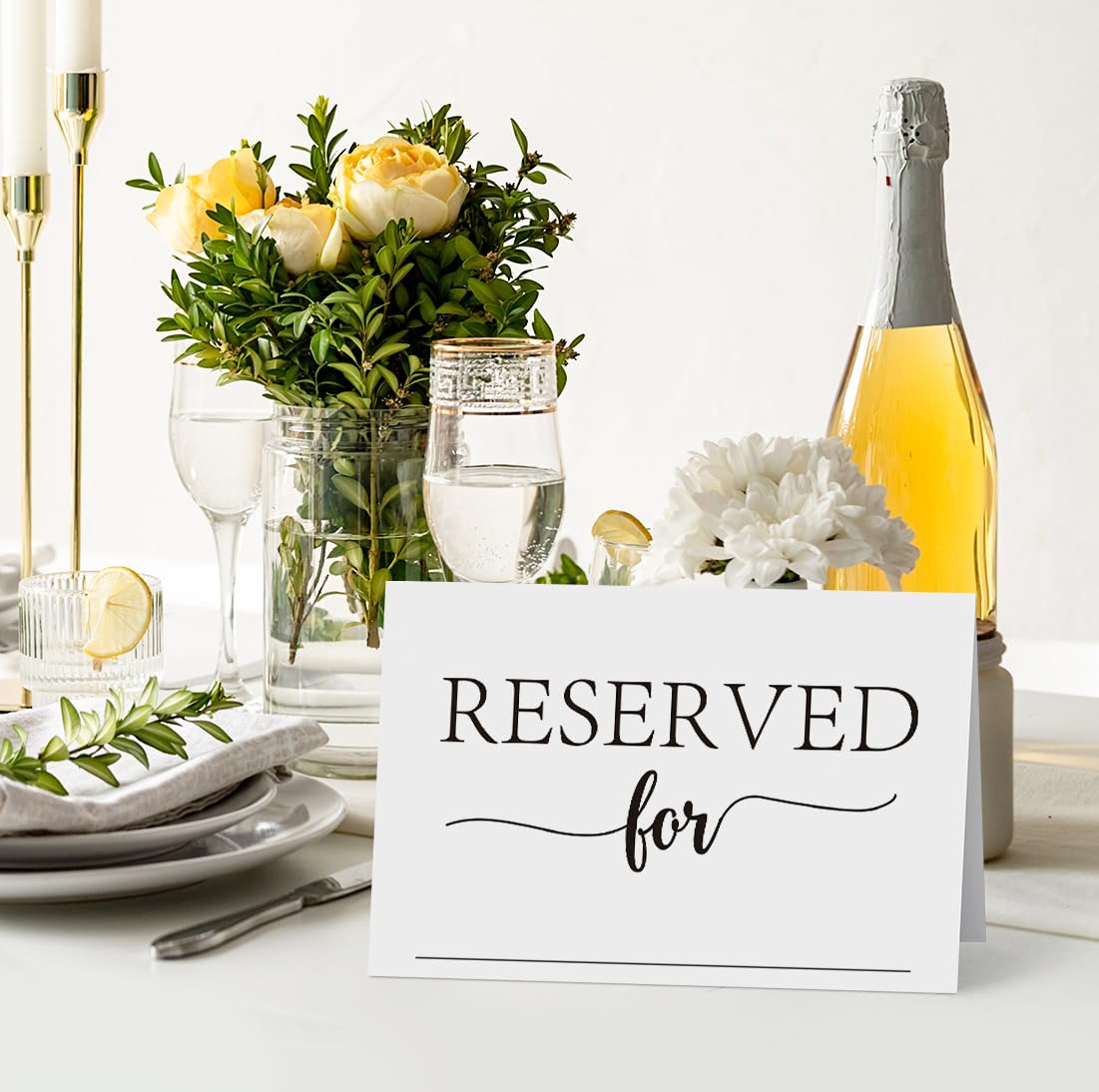 Reserved Table Signs For Weddings - 10 Pack 4x6 Inch Premium Card Stock Place Cards