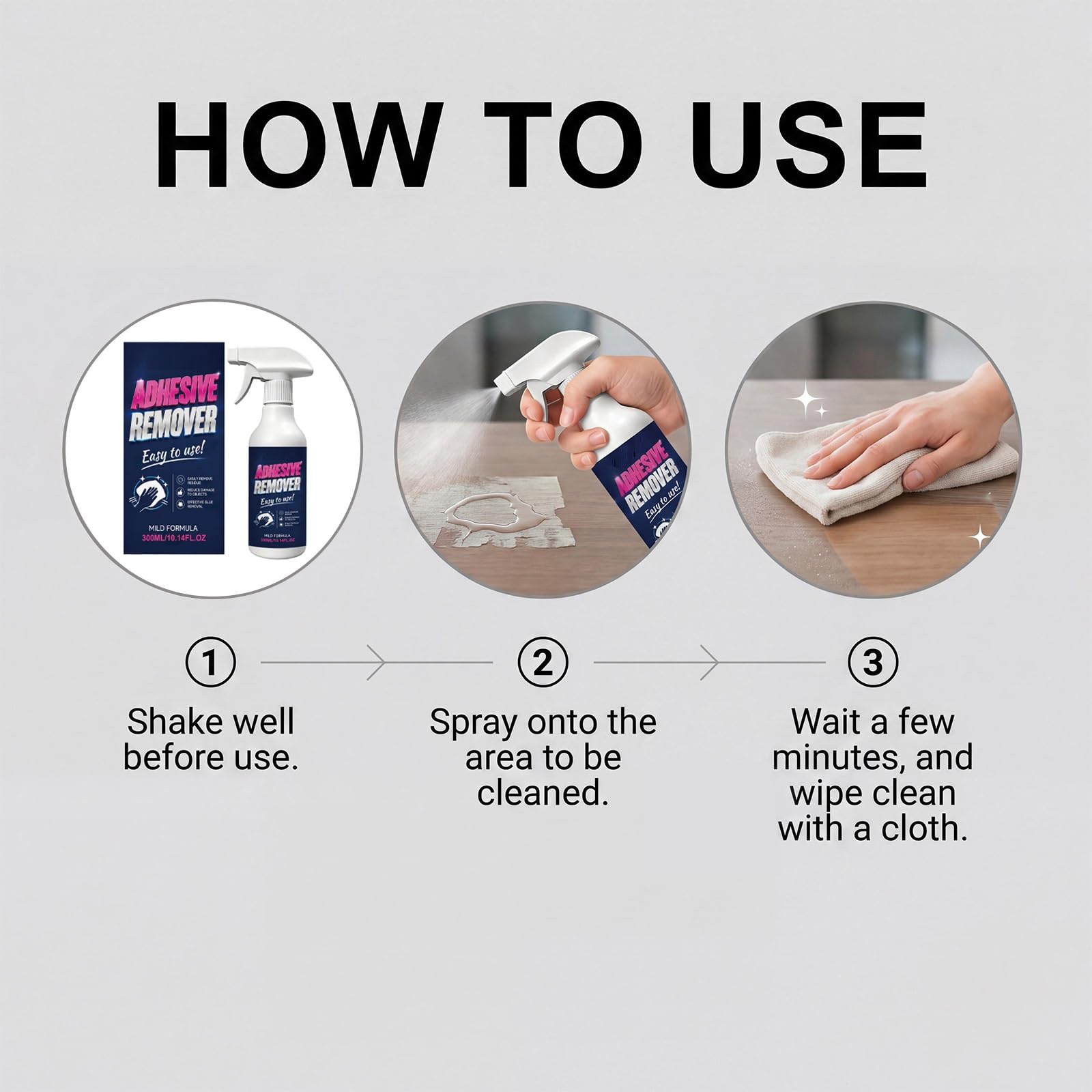 Spray dissolvant adhésif multi-surfaces, pas besoin de grattoir. (3PCS)