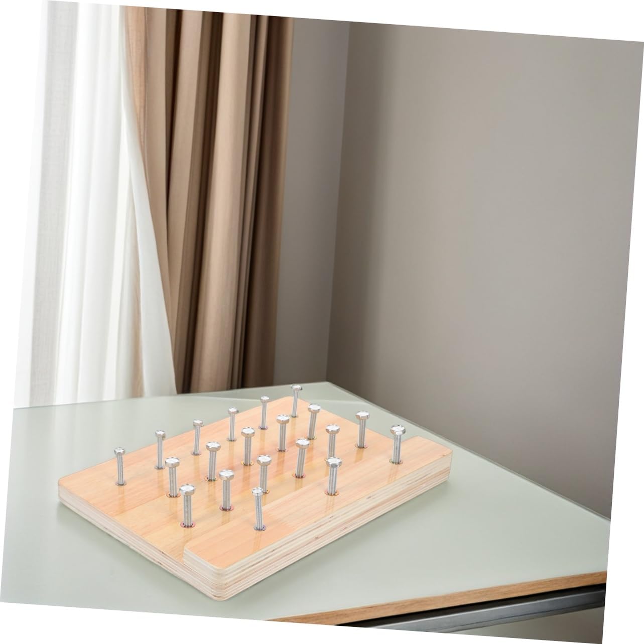 Milisten Hand Therapy Pegboard for Rehabilitation Wooden Exercise Board for Fine Motor Skills Development and Hand Flexibility Training at Home