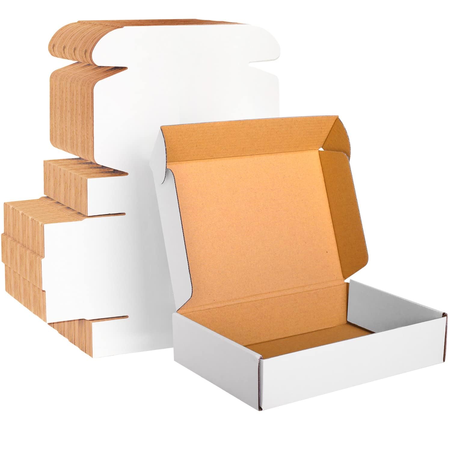 8x6x2 Inch Shipping Boxes for Mailing Boxes, 20 Pack White Cardboard Boxes, Corrugated Packaging Boxes