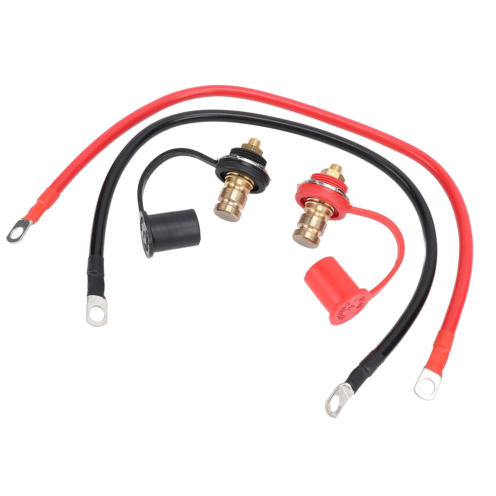 Conectores de Batería de Batería 250a con Cubierta Protectora, Negro Rojo a Través de Terminal de Panel para Camión de Vehículos Recreativos Marinos Automotrices, Cobre (B)