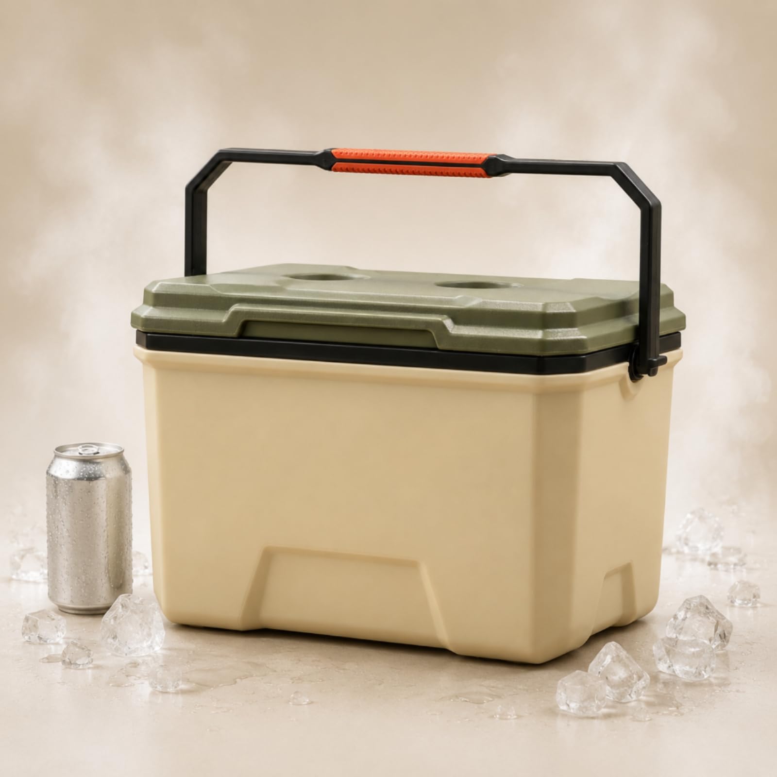 Kühlbox mit Tragegriff tragbar Isolierbox mit Becherhaltern isoliert Kühlbox Deckel für Wohnmobilbesitzer, Outdoor-Begeisterte, Camping, Picknick