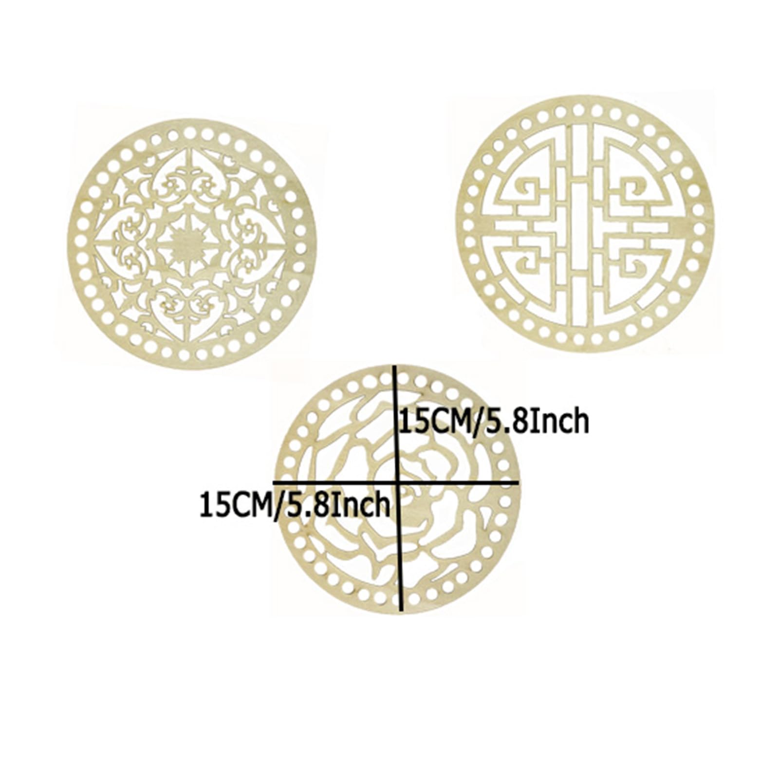 MIAO YUAN 6 PCS DIY Wooden Basket Bottom Round Shaper Knitting Crochet Wooden Bag Bottom Handbag Purse Base Shaper for Basket Weaving Supplies and Home Decoration Craft