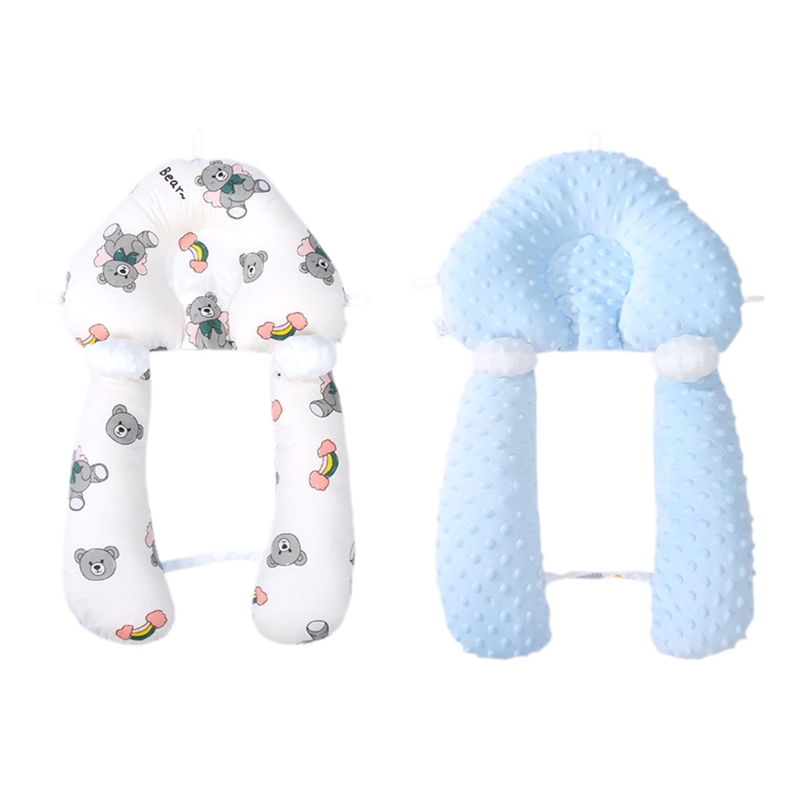 Baby Support Pillow Car Seat Belt Head Neck Support Cushion Soft H-Shaped Headrest Sleeping Pillow Adjustable Car Seat Strap Cover Pad Head Neck Relief Ergonomic Design
