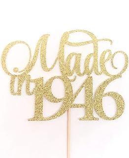 Atelier Elegance Made In 1946 Cake Topper, 75th Birthday Cake Topper, 75th Anniversary Cake Topper