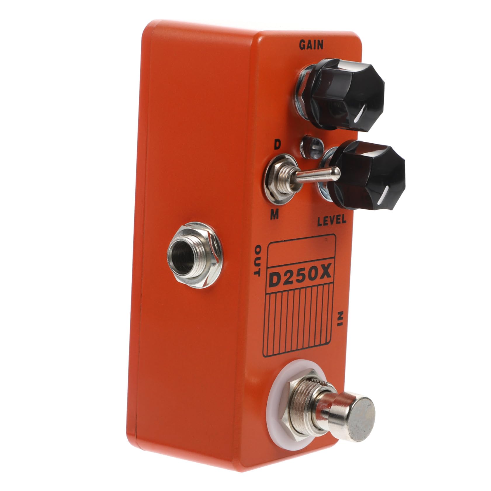 Pedale Effetto Distorsione per Chitarra Elettrica Arancione in Metallo True Bypass e Facile Sostituzione, per Pedalboard Musicale