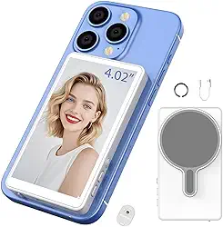 Tela de monitor de selfie Vlog para celular, clipe magnético, tela sem fio, usando monitor de câmera traseira, baixa latência, fácil conexão, transmissão ao vivo de vlog de selfie para TikTok, YouTube