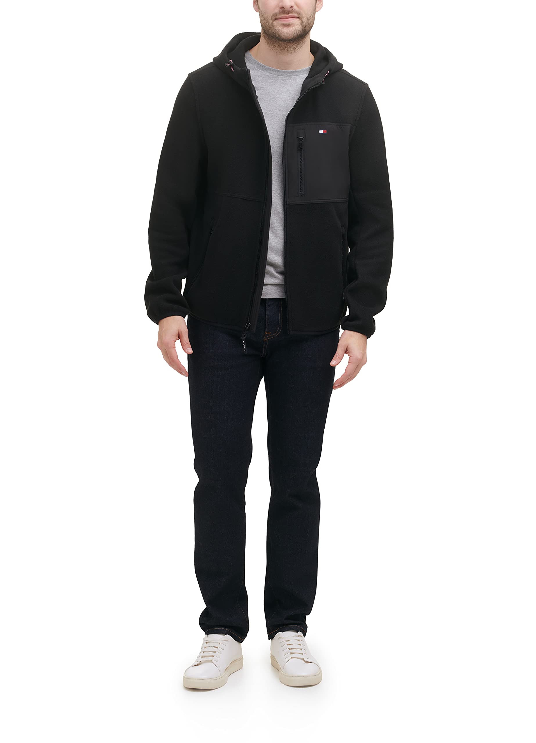 Tommy Hilfiger Mixed Media Veste Polaire À Capuche Veste Homme