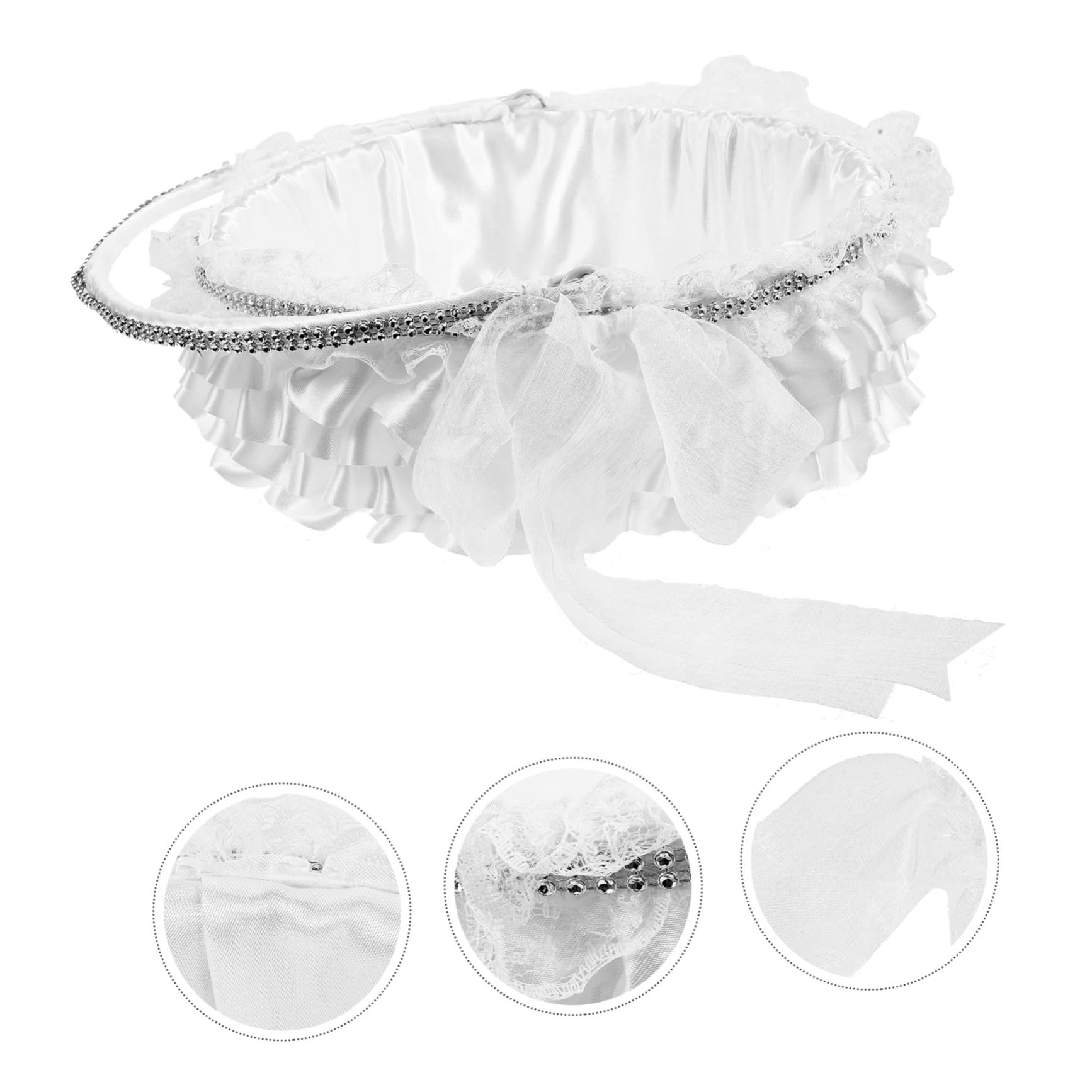 Panier De Demoiselle d 39 Honneur Panier De Pétales De Mariage Pour Événements Spéciaux Décoration En Dentelle Pour Fête De Mariage