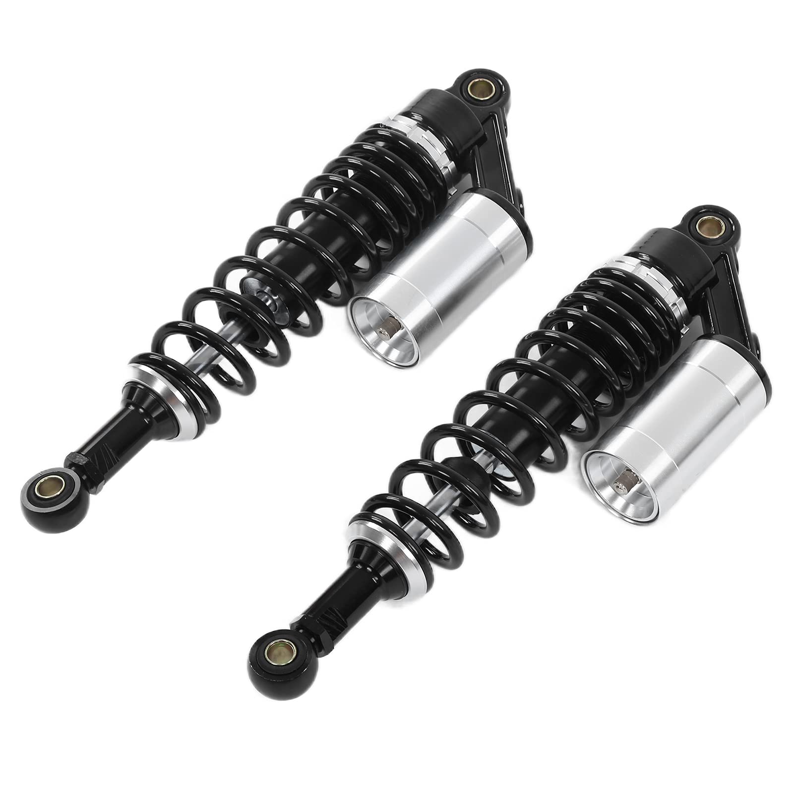 Par de Amortiguadores Traseros de Motocicleta de 340mm Universal para ATV SUV (plata pintada de negro)