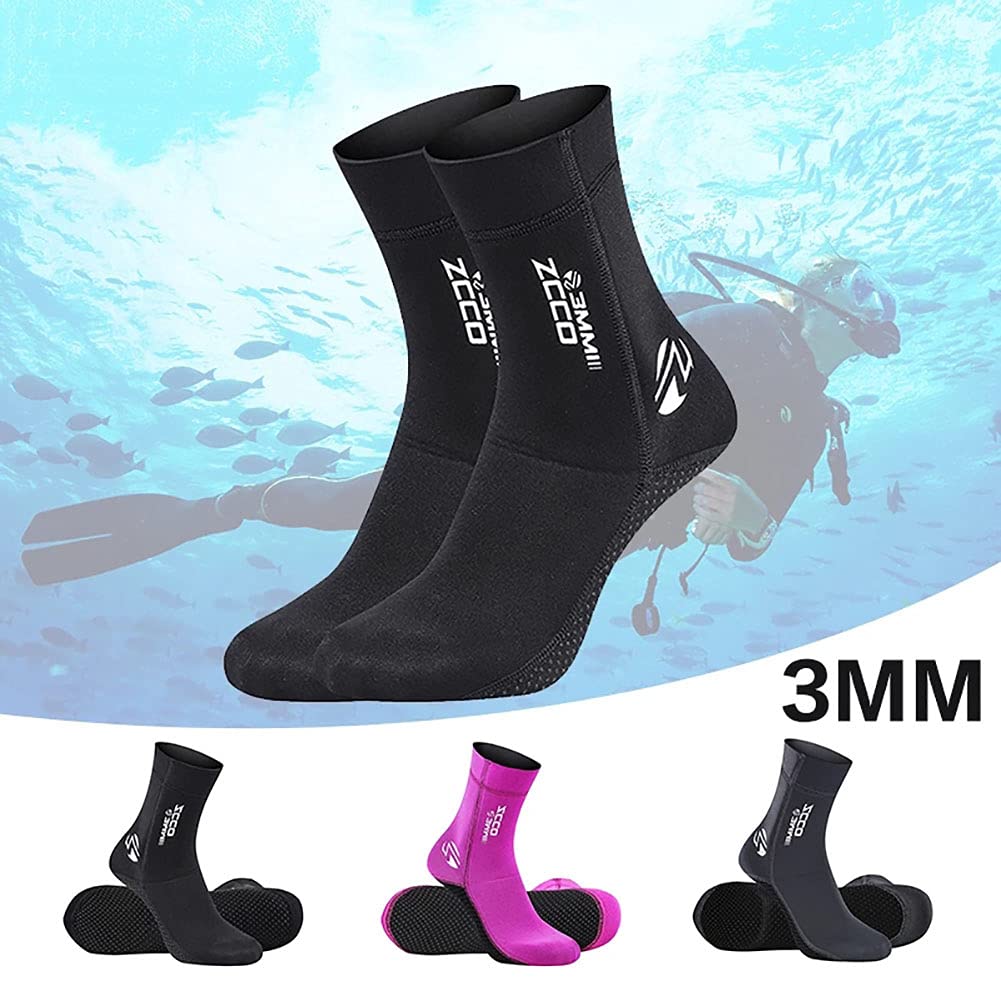WYYHAA Wetsuit Socks for Men Women, 3Mm Neoprene Water Socks Thermal Anti-Slip Diving Socks for Swimming Suifing Sailing Beach,B,S