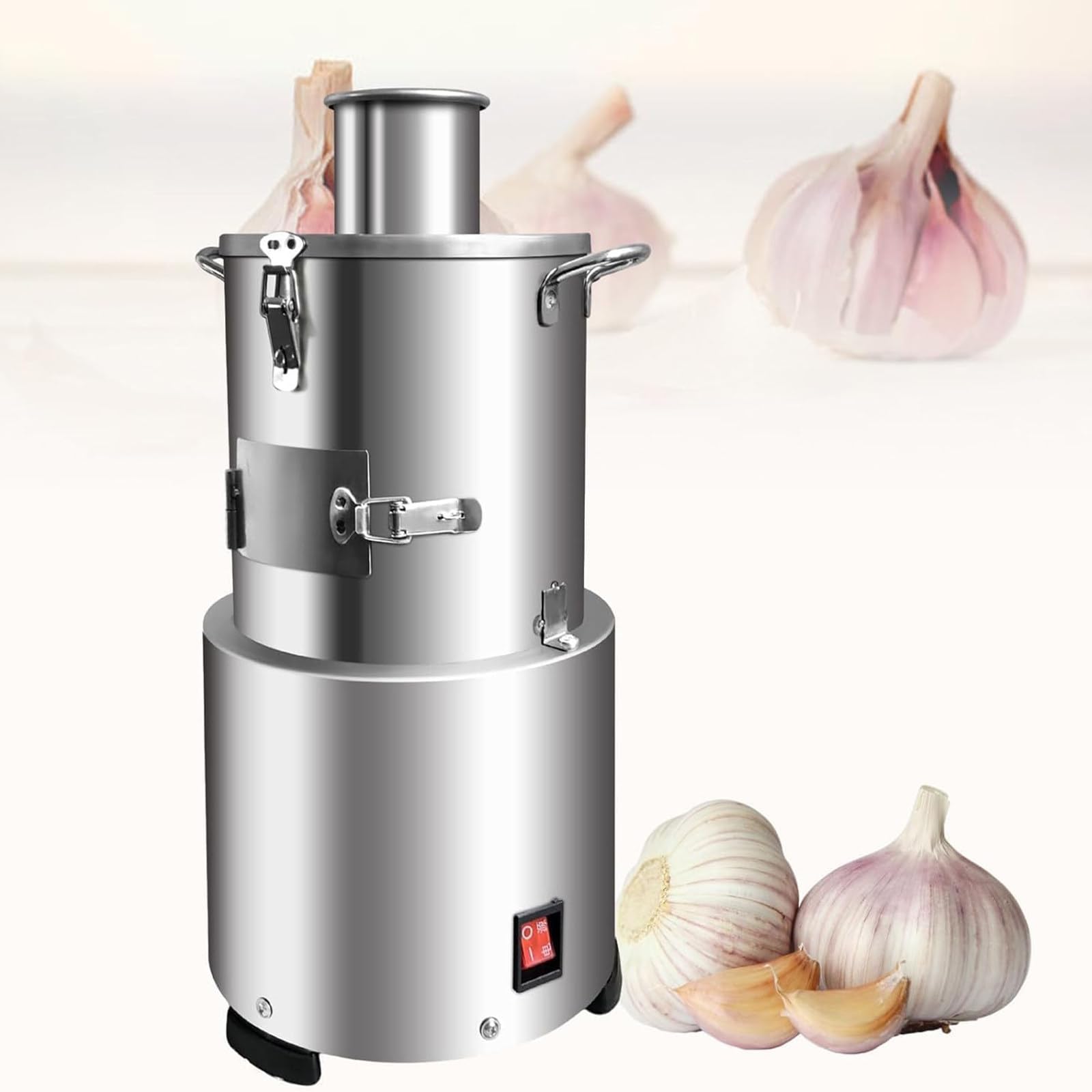 HajMyrdonyx 200w Portable Effortlessly Peel Garlic with Electric Stainless Steel Garlic Peeling Machine - 30kg/h Automatic Garlic Peeler for Commercial and Household Use