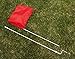 Get Out! Soccer Corner Flags Set of 4-60 Inch Training Agility Poles - Large 13 x 10 Inch Soccer Practice Flags - Spring Mounted Spike Anchored Corner Flag Poles for Outdoor Grass Fields