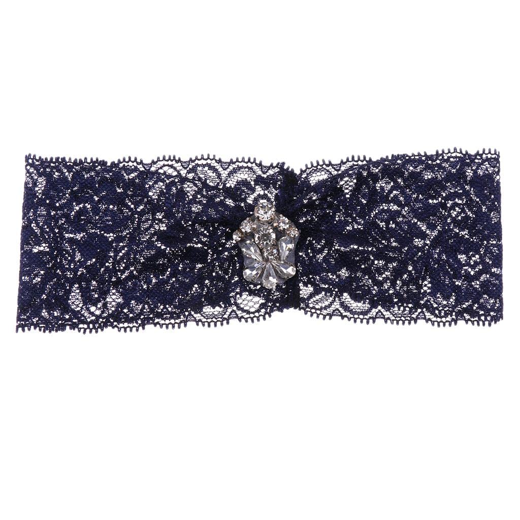 elbme ELBME® Wedding Bridal Lace Flower Rhinestone Crystal Leg Garter Thigh Ring 0-picture-7