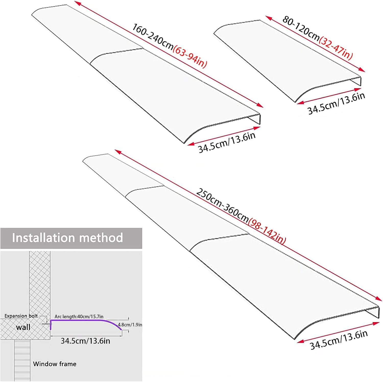 Front Door Canopy Outdoor Awning,Outdoor Porch Awning Window Garden Canopy Front/Back Door Cover,for Door or Balcony, Garden, Terrace (40x70cm/16x28in)