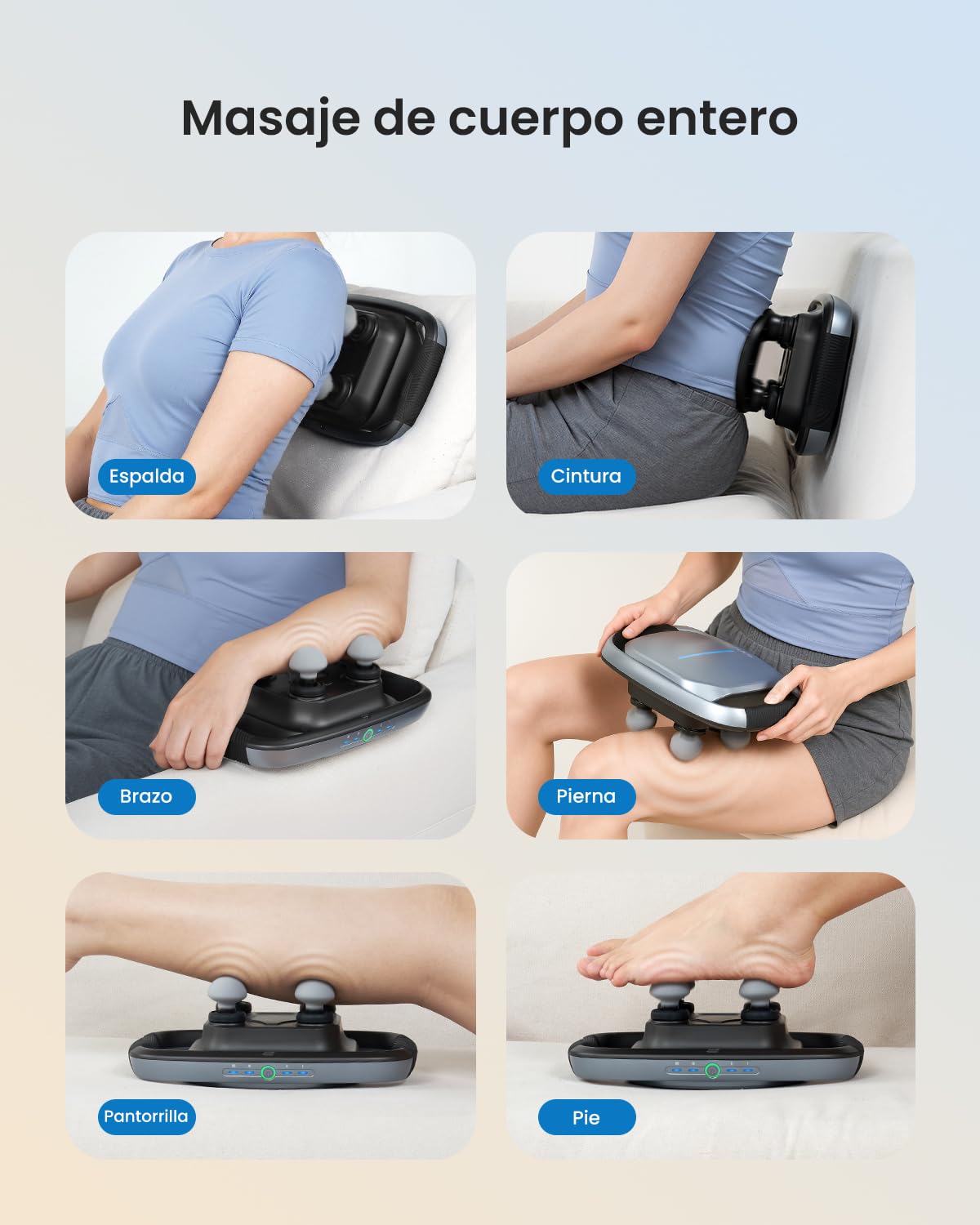 RENPHO Pistola de masaje de 4 cabezales de tejido profundo con 4 niveles, herramienta de masaje eléctrica con cabezal de masaje reemplazable para piernas, brazos, cintura, espalda, alivio del dolor