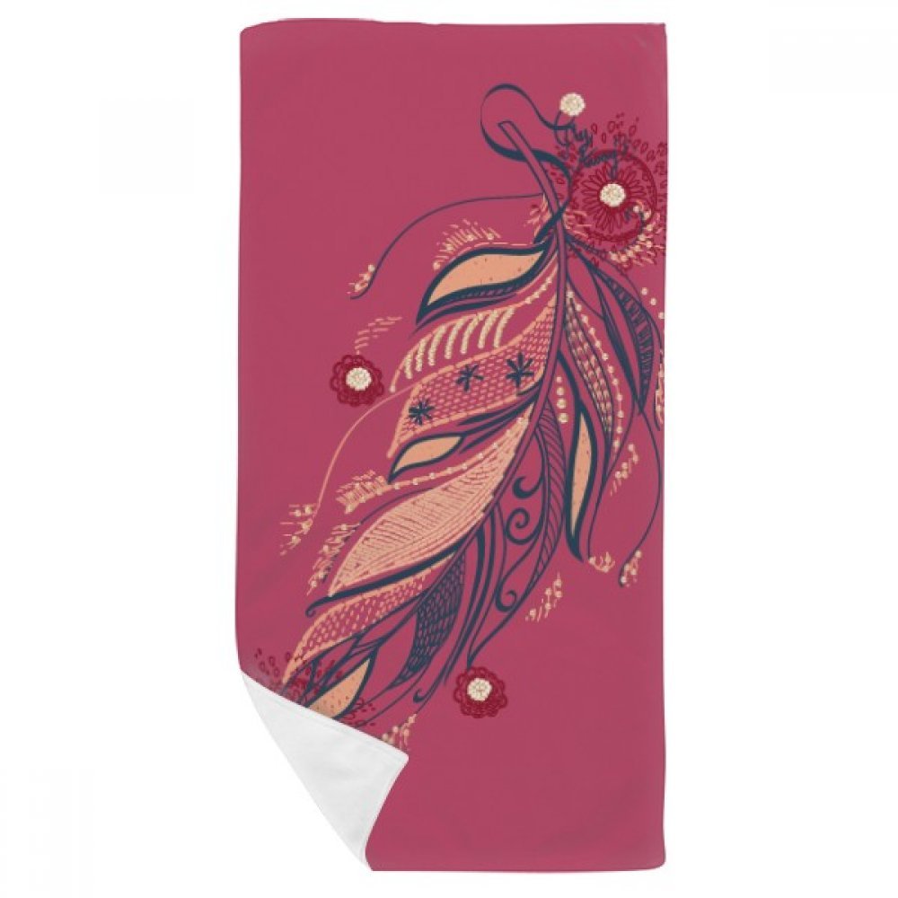 Serviette de bain plume rose fleur pour une douche de douceur
