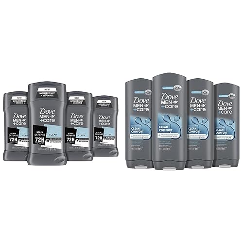 Dove Men+Care Stain Defense Clean - Desodorante antitranspirante en barra, lavanda, 2.7 onzas, 4 unidades