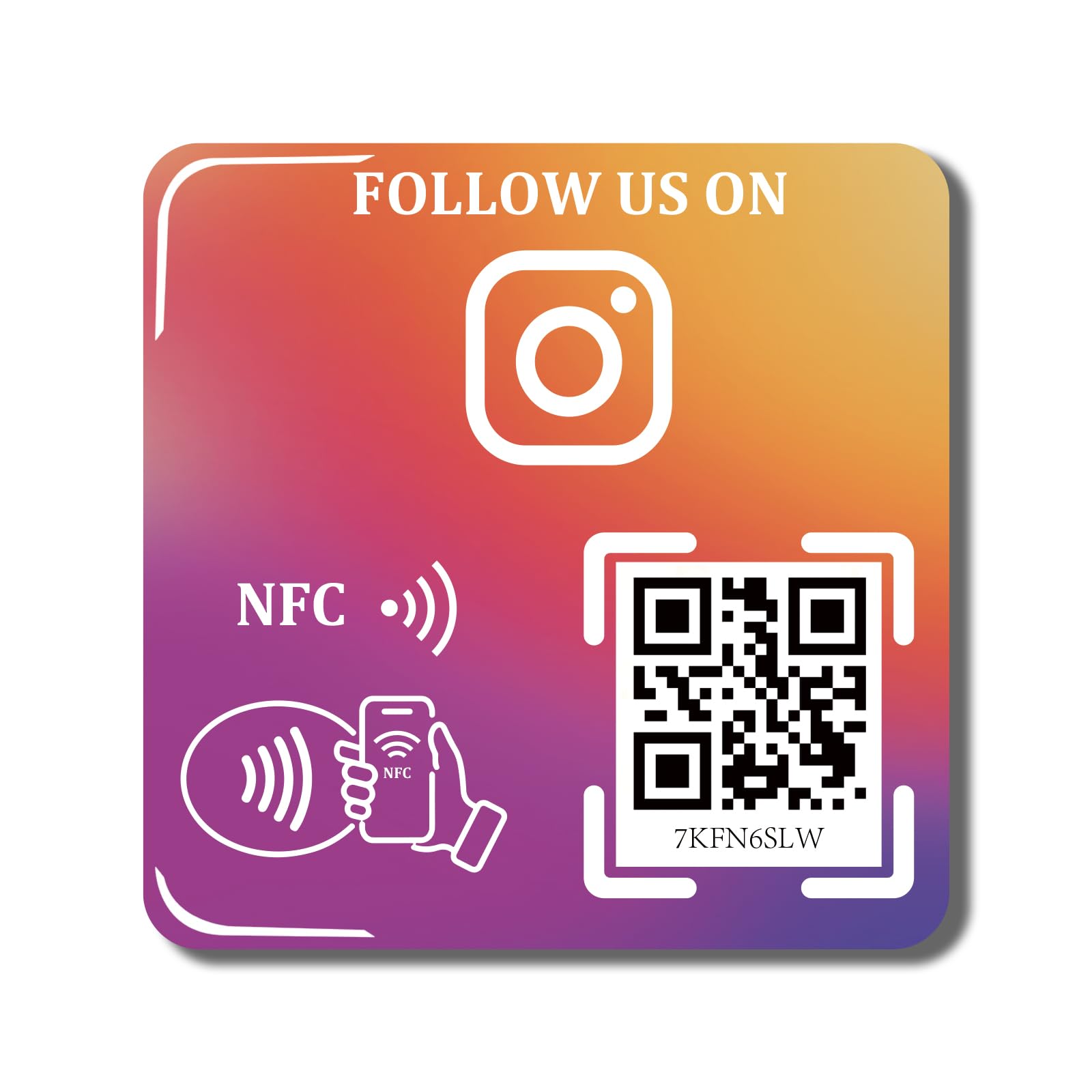 NFC Review & Social Media Tag with QR Code, Tap or Scan to Open, Compatible with Google Review, Facebook, Instagram, TikTok or Website – Rewritable Smart Sticker, No App, No Monthly Fee