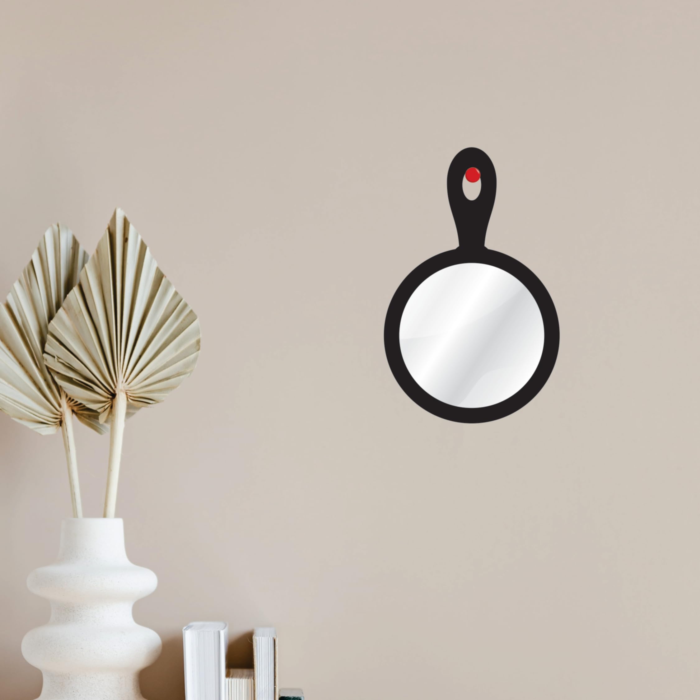 Creative Arts n Frames 18x28cm Rectangular Hand Mirror with Handle for Cosmetic Shaving Make Up Bathroom Salon Barber Travel and Indoor Use (Classy Black Round Handheld Mirror) - Image 8 thumbnail