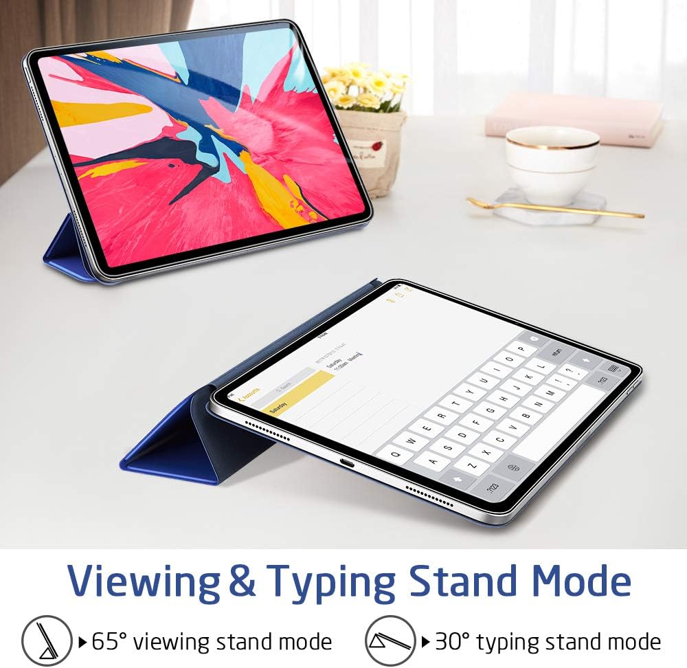 ESR Magnetic Case for iPad Air 4th Generation 2020 10.9 Inch / iPad Pro 11 2018 [Convenient Magnetic Attachment] [Trifold Smart Case] [Auto Sleep/Wake Cover] Rebound Series, Navy Blue